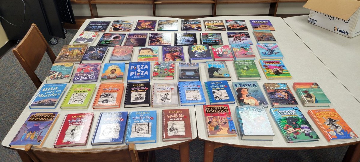 AJHLibrarian💜 (@librarianinthem) on Twitter photo I am excited to say that our library is making an effort to upgrade our Spanish books. Because of a partnership with our bilingual department, this is the first shipment of new and current titles for our students to enjoy! # UnstoppableAJH <a href="/AngletonJH/">Angleton Junior High</a> <a href="/AngletonISD/">Angleton ISD</a> I am excited to say that our library is making an effort to upgrade our Spanish books. Because of a partnership with our bilingual department, this is the first shipment of new and current titles for our students to enjoy! # UnstoppableAJH <a href="/AngletonJH/">Angleton Junior High</a> <a href="/AngletonISD/">Angleton ISD</a>