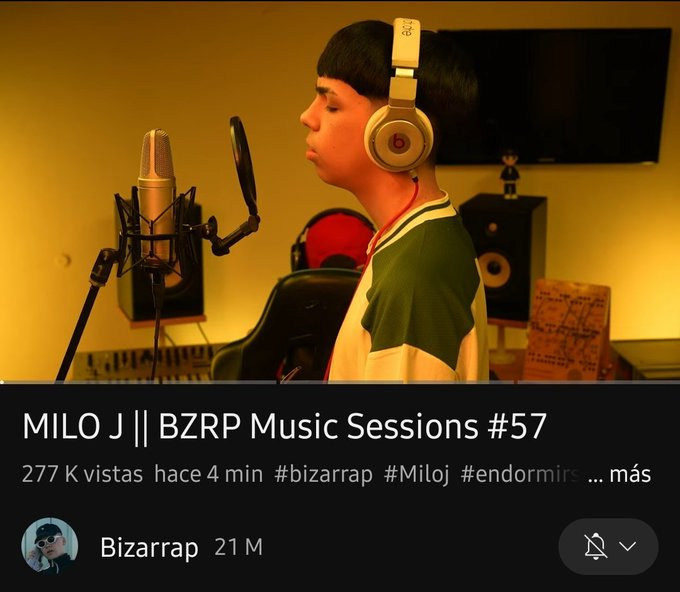 joacooits's tweet photo. Que locura es ver a Milo J en una BZRP Session, es un chico con talento, y que se lo ve llegando a la cima desde sus inicios
Por lo menos, asi lo veo yo
#Milo #MiloJ #16años #16anos #BZRP #bzrp57 #BZRPMusicSession https://t.co/pcSMFxPzs5