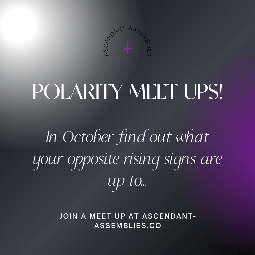 AscAssemblies's tweet photo. October meetups are a week away! 🌙🍁🎃

We hope you’re excited to connect with #astrology peers in a new way ⚪️ by Polarity Rising signs ⚫️

Come hang out on 10/7 3-5 pm ET to visit with your opposite rising peers - Cancer and Cap risings, Sagi and Gemini, etc. 

AND https://t.co/9aaDBfXYvx