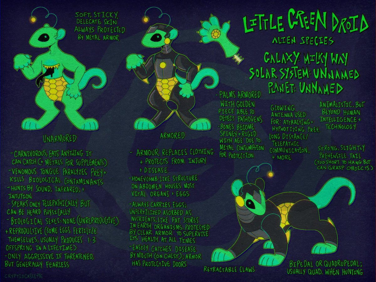 weaselbonez's tweet photo. extraterrestrial 👽
little green droids, the species of a still work-in-progress character, sputnik. #Inktober https://t.co/VSfMFwQaIy
