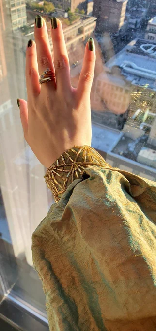 My  beads embroidery silk iridescent dress(100% handmade) 