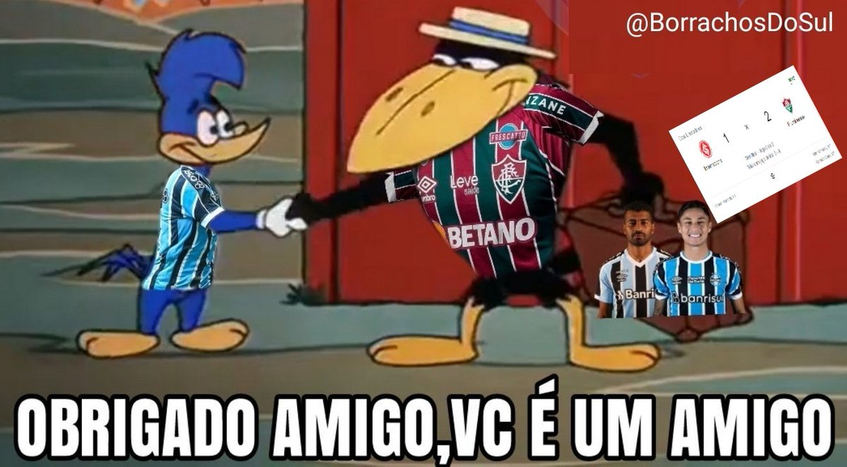LEVARAM O DIOGO BARBOSA
LEVARAM O THIAGO SANTOS
ELIMINARAM O INTER