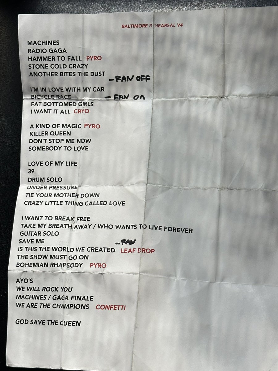 QAL Baltimore night one setlist