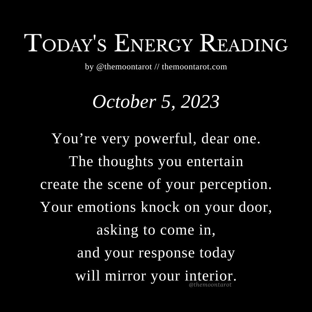 themoontarot_'s tweet photo. Today's Energy Reading: October 5, 2023

How do you decorate your mind?

What jewels of wisdom do you have on display?

Your outward responses mirror this inward beauty. https://t.co/jg72yPHnDo