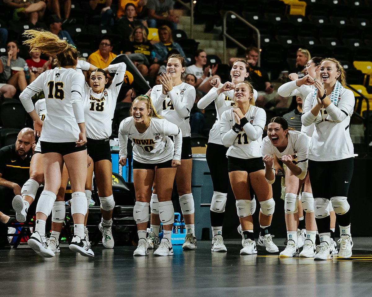 NCAAVolleyball's tweet photo. Back for more ⚫️🟡

#NCAAWVB x 📸@IowaVolleyball
https://t.co/6RaSp5drIg