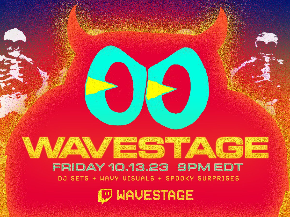 wave_stage's tweet image. WAVESTAGE
Friday the 13th starting at 9p eastern
DJ Sets + Wavy Visuals + Spooky Surprises
twitch.tv/wavestage