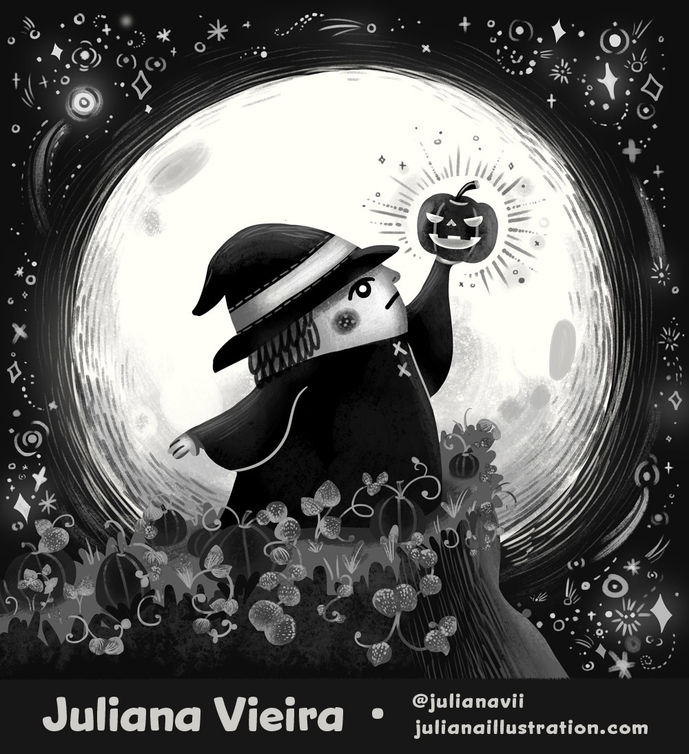 Happy #Inktober and #KidLitArtPostcard Day all! The Spooky Season is upon us.🎃 My name is Juliana Vieira. I am an illustrator and designer from Canada. I would love to work on editorial and book projects! Portfolio: julianaillustration.com #kidlit #kidlitart #witch