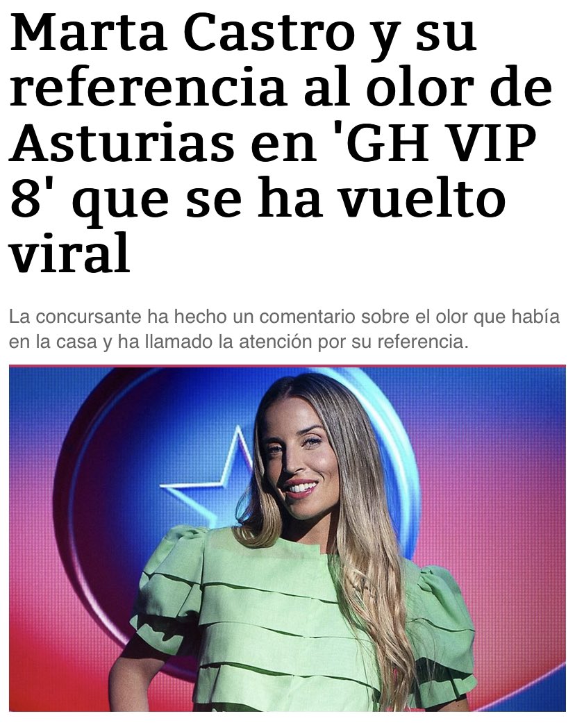 Granhermano1222's tweet image. Marta Castro critica que Asturias huele a mierda de Vaca ! Pido el voto asturiano para la señora Aristócrata #GHVIP4O