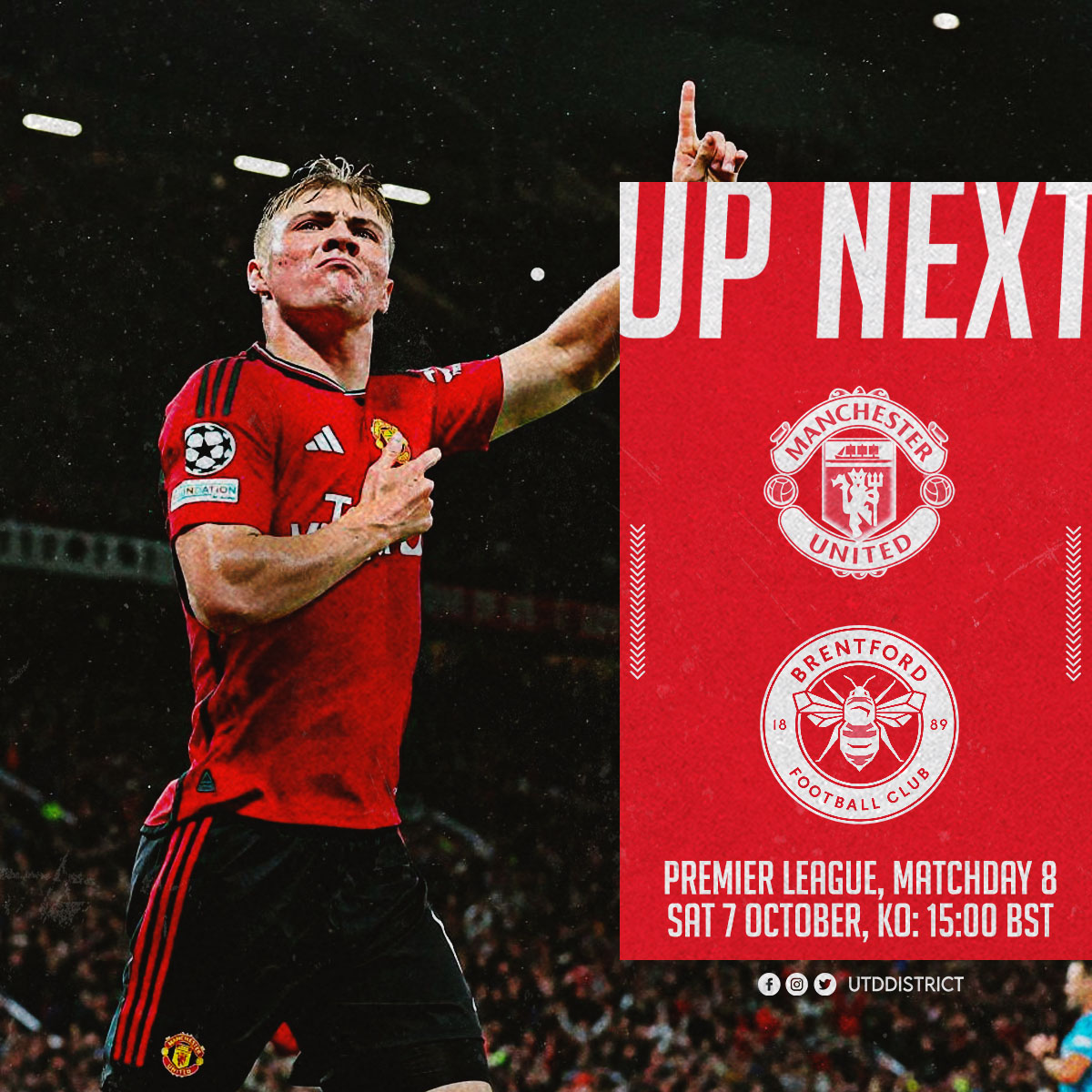 UtdDistrict's tweet photo. Back in #PL action on Saturday 🔴 https://t.co/wEvSbHQPeX