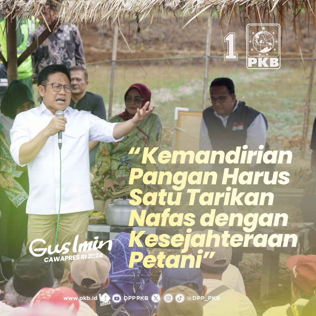 Bakal calon wakil presiden sekaligus Ketua Umum DPP PKB Gus Imin <a href="/cakimiNOW/">A Muhaimin Iskandar</a> mengatakan upaya kemandirian pangan harus satu tarikan nafas dengan peningkatan penghasilan dan pendapatan petani. 

#gusiminpropetani