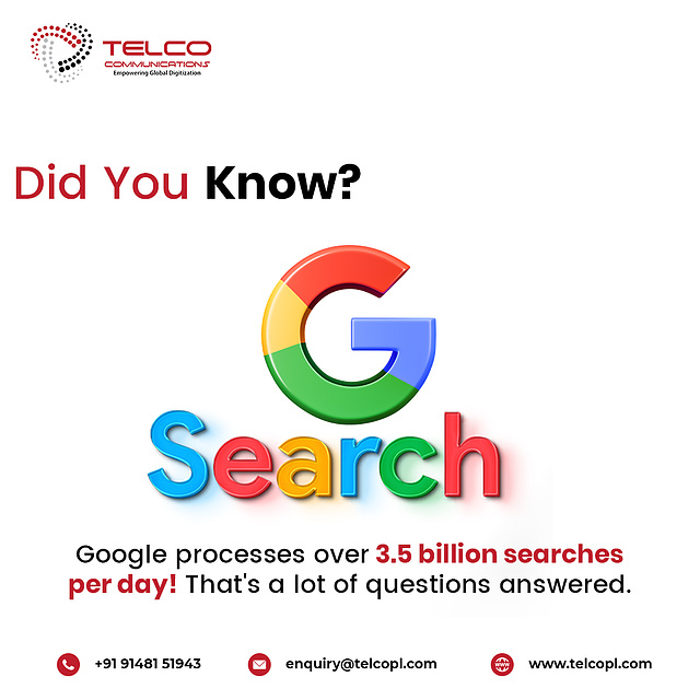 telco_pl's tweet photo. Google processes over 3.5 billion searches a day, and that number increases every year. That means the information in its database needs to be categorized correctly, rearranged, and displayed in less than a second after someone expects it. https://t.co/aEi2msrVC3