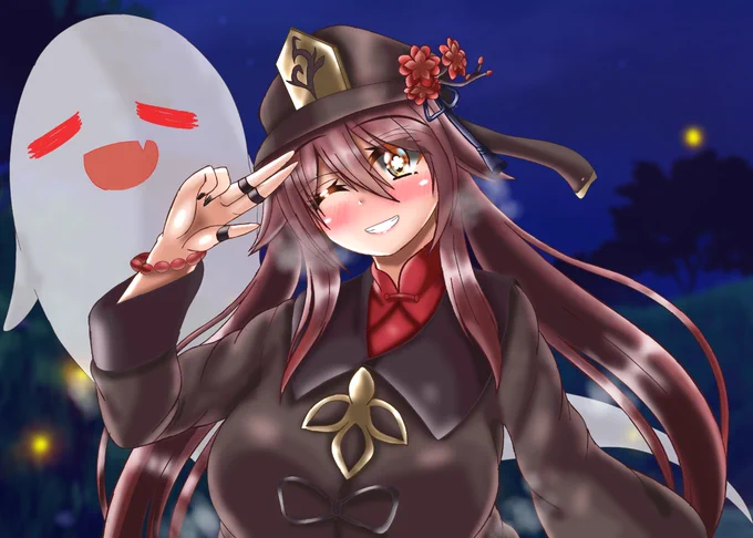 原神 Genshin Impactの胡桃/フータオちゃん最近原神始めてどうしてもフータオちゃんがほしいので描いた…フータオちゃんかわいい。描けば出る!ぼく旅人の下にきてフータオちゃん!お願いしますなんでもしますから! 