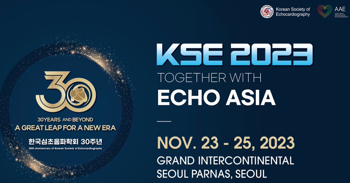 I like to invite you to ECHO ASIA 2023 to be held on Nov. 23 - 25 in Seoul, Korea. Outstanding faculty from @ASE360 @EACVIPresident and 15 @aae_echo member Societies. Share your best Echo case or research at the meeting. ksecho.org/workshop/KSE20…
