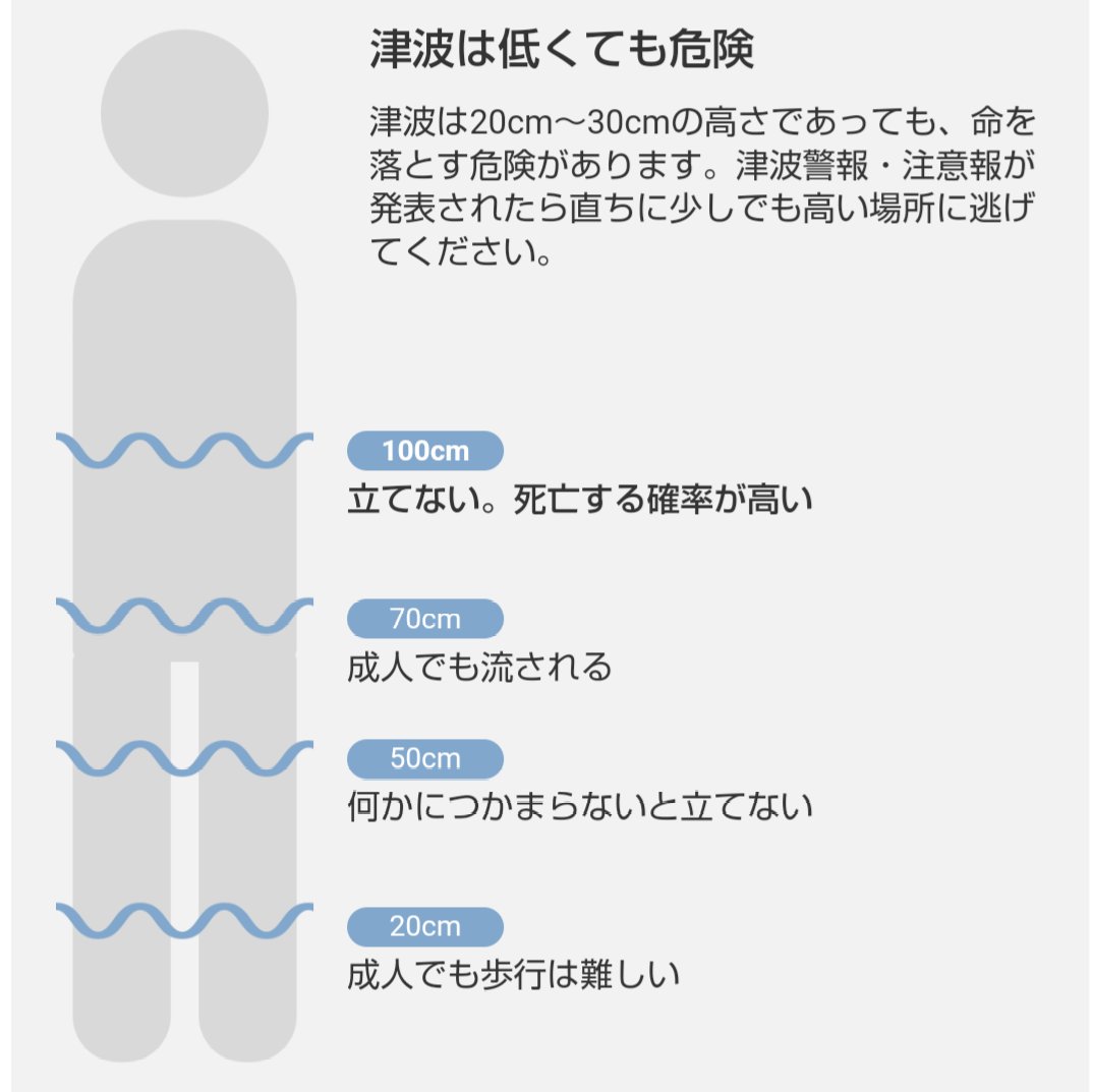tunamitaisaku's tweet photo. 伊豆諸島に1mの津波注意報が出ましたが、たった1mの津波でも人は死にます。 https://t.co/dolStzrZAS