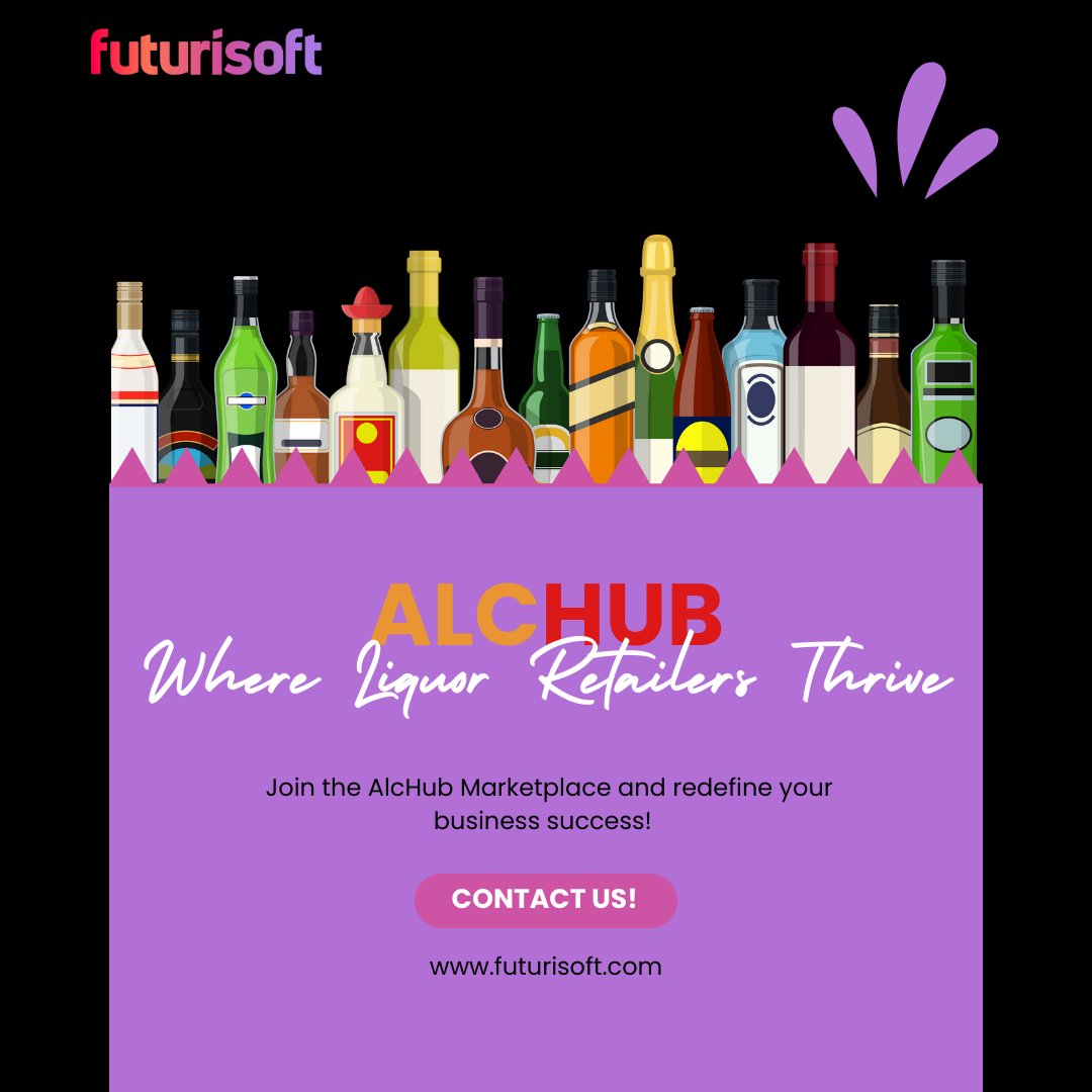 FuturiSoft's tweet photo. Introducing AlcHub, the ultimate platform for liquor and convenience stores. Showcase your products, attract new customers, and skyrocket your sales online. Join the AlcHub Marketplace and redefine your business success! 

Visit: https://t.co/fBizKLtkqA

#Futurisoft #alchub https://t.co/r51Df7EMST