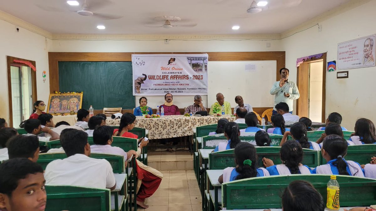 #WildlifeWeek2023 @IndiAves @ForestDeptt @odishawildlife @PIBBhubaneswar @BBSRBuzz @Naveen_Odisha At Padma Kumuda Vidyalaya, Nuapada Sundapur, Khurda District #Odisha