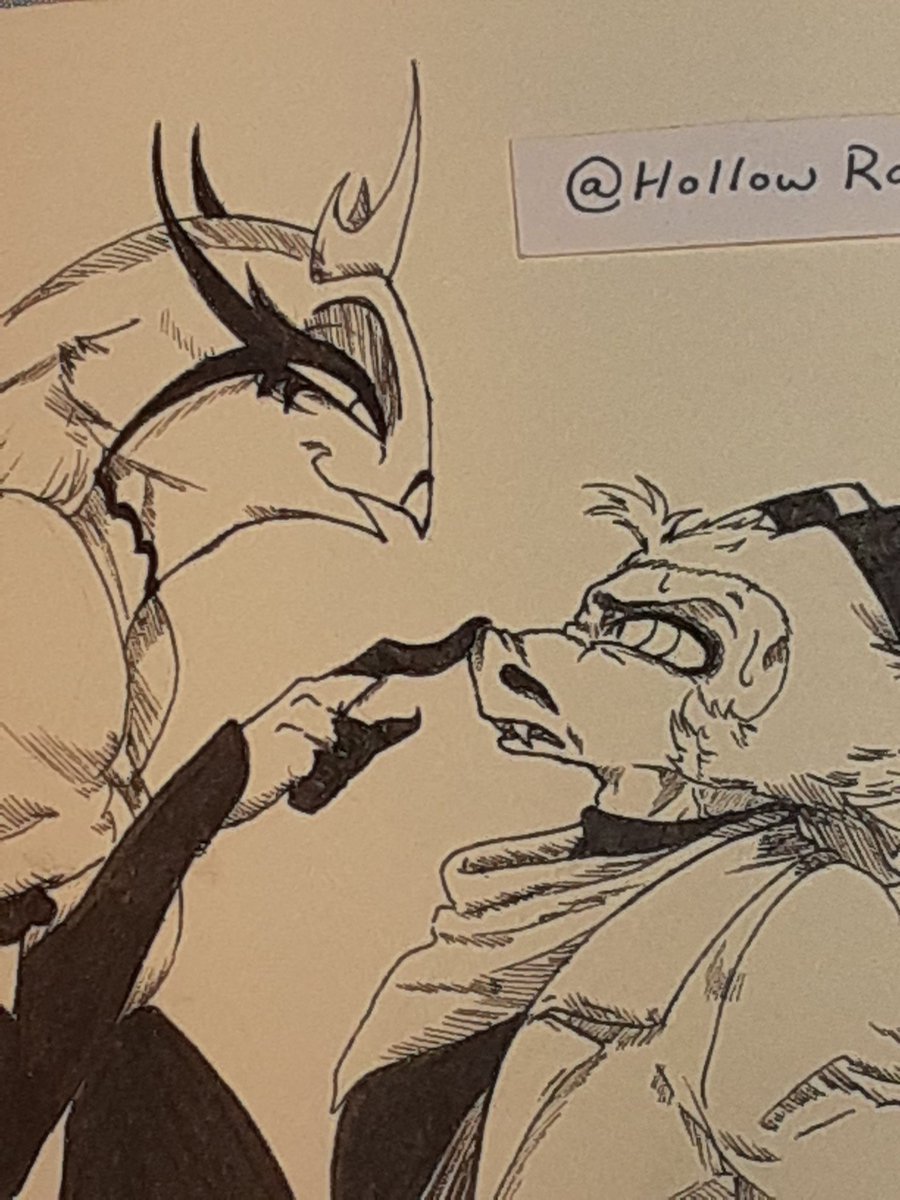 HollowRavenwood's tweet photo. " Condescending Snoot Boop"
Anyone who's a Striker fan has wanted to boop his snoot at least once....please tell me its not just me.😅 
Anyway, I'll leave it to y'all's imagination what Stella might be saying. 
#helluvaboss #helluvabossstriker #helluvabossstella https://t.co/qZkiy3PV9l