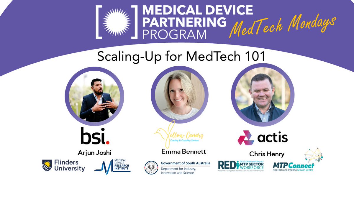 Medical Device Partnering Program (@mdpprogram) on Twitter photo Register now for the next MDPP #MedTech Monday webinar on scaling-up. Do you want to know more about obtaining reg approval, managing your team or how to expand manufacturing? This is your chance to ask the experts!
🔗tinyurl.com/MDPPMTM
<a href="/MTPConnect_AUS/">MTPConnect</a> @DIIS_SA <a href="/Flinders/">Flinders University</a> Register now for the next MDPP #MedTech Monday webinar on scaling-up. Do you want to know more about obtaining reg approval, managing your team or how to expand manufacturing? This is your chance to ask the experts!
🔗tinyurl.com/MDPPMTM
<a href="/MTPConnect_AUS/">MTPConnect</a> @DIIS_SA <a href="/Flinders/">Flinders University</a>