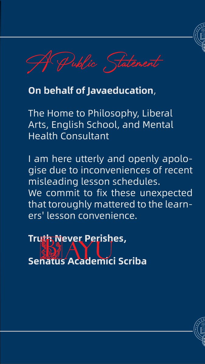 javaeduid's tweet image. A Public Statement

#Javaeducation #Cilacap