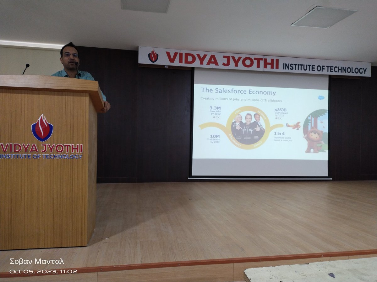Shovan1308's tweet image. Enlightening the students for the #Journey2Salesforce Program and Welcoming them to the Salesforce Ohana

@hydmcug @HydSFDG @HydArchitects @HyderabadWit @SF_HYD_UG @salesforce @SalesforceDevs @SalesforceAdmns 
@MarketingCloud @Benioff