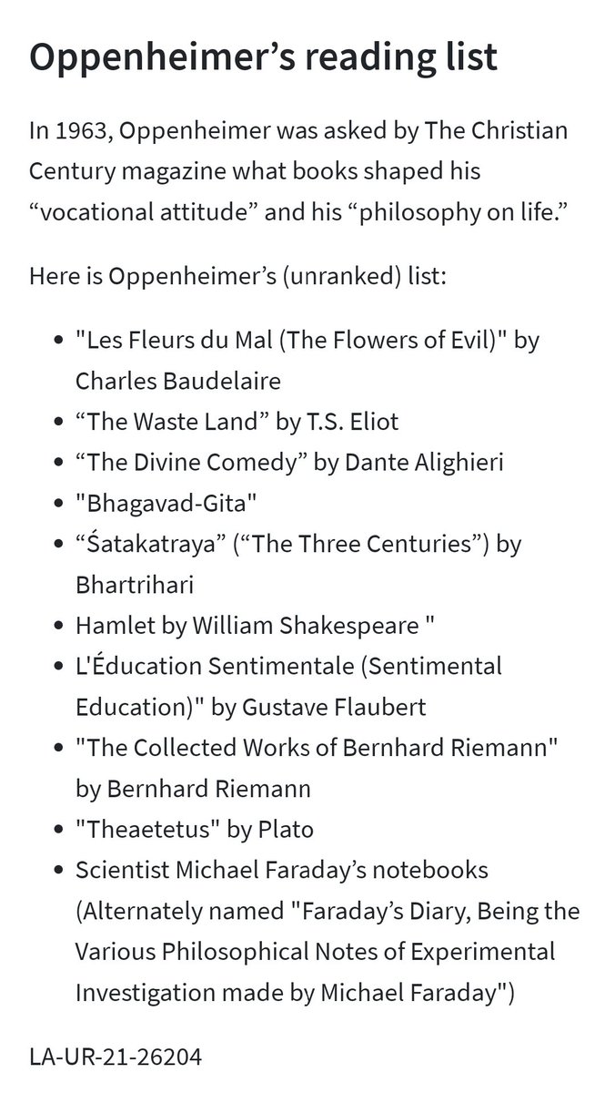 nevinfg's tweet photo. Oppenheimer's reading list: https://t.co/rlVNazmxfb