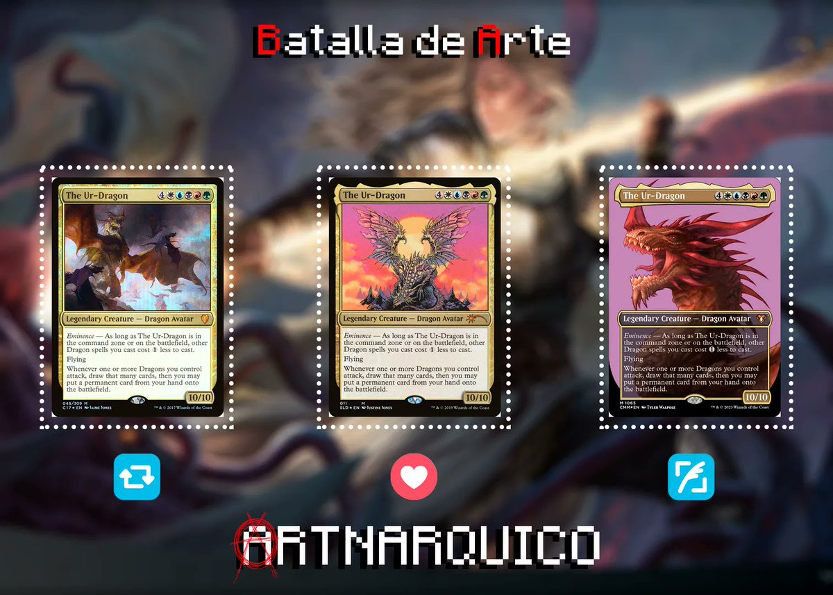 Hoy en Batalla de Arte The Ur-Dragon

¿Cuál es versión favorita?  

 #MTGHispano #mtglatam #mtgcommander #MTG