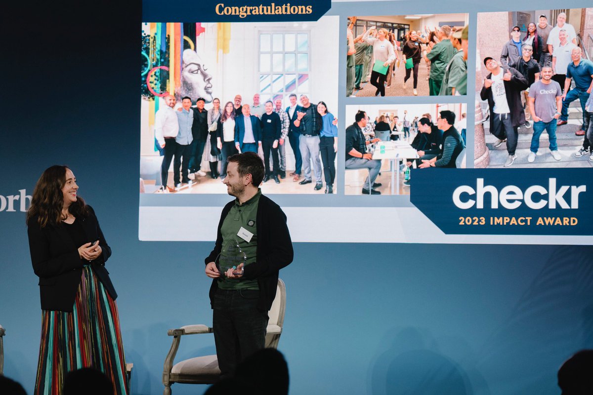 Salesforce Ventures (@salesforcevc) on Twitter photo 🌟The <a href="/PledgeOne/">Pledge1Percent</a> Impact Award goes to a company demonstrating outstanding commitment to giving back.
Congrats to this year’s recipient, <a href="/Checkr/">Checkr</a> and <a href="/danielyanisse/">Daniel Yanisse</a>! 👏 We’re proud to recognize your contributions at this year’s #Cloud100 celebration. 🌟The <a href="/PledgeOne/">Pledge1Percent</a> Impact Award goes to a company demonstrating outstanding commitment to giving back.
Congrats to this year’s recipient, <a href="/Checkr/">Checkr</a> and <a href="/danielyanisse/">Daniel Yanisse</a>! 👏 We’re proud to recognize your contributions at this year’s #Cloud100 celebration.