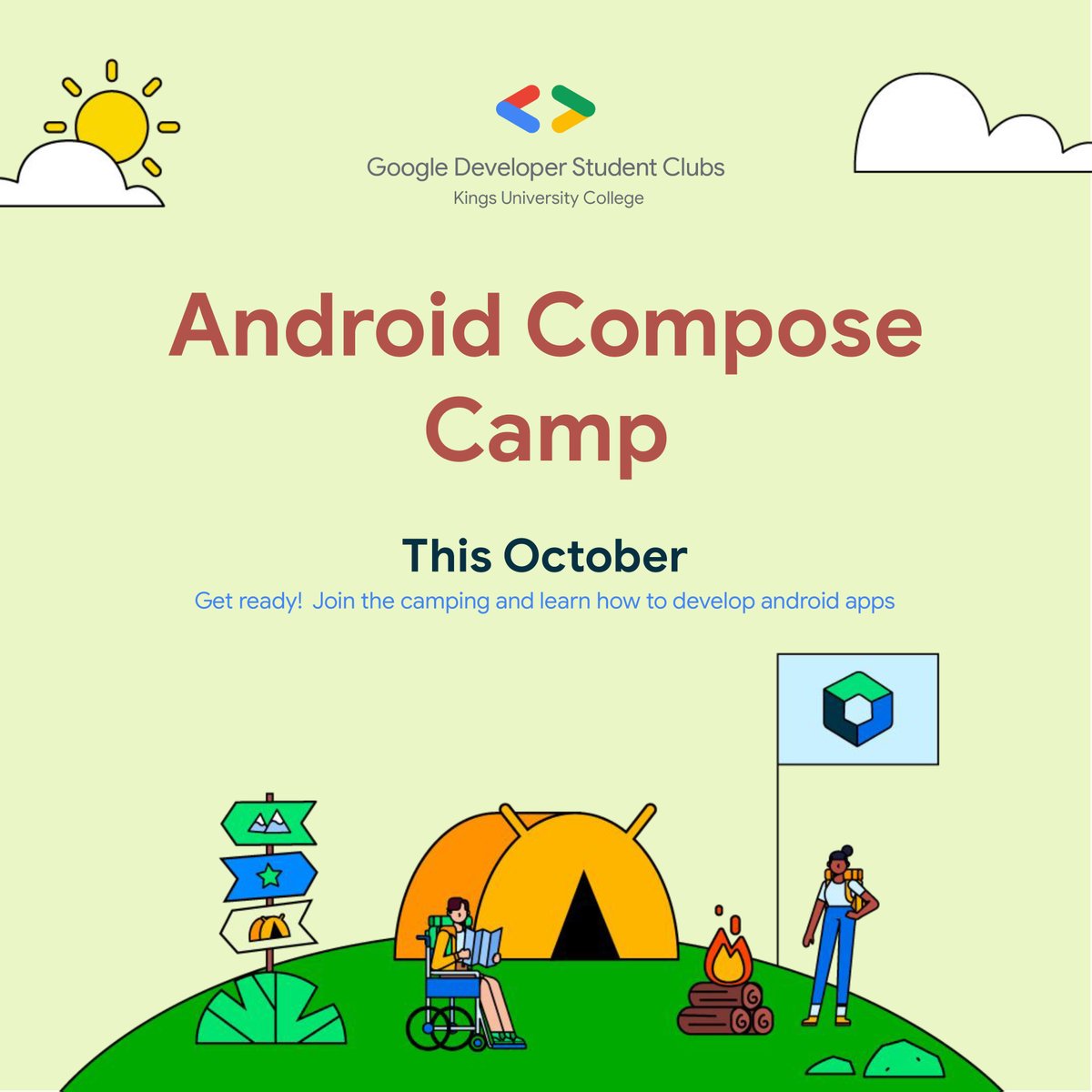 gdsckuc's tweet photo. π₯
Join Android Compose Camp as part of #30DaysofCompose! π±
Start your journey on becoming an Android developer by joining us! π
Suitable for all skill levels. β€οΈ
Stay tuned for registration details! π
#ComposeCamp #GDSCSSA #Google #DeveloperStudentClubs @googledevs https://t.co/xHC7po4Aid