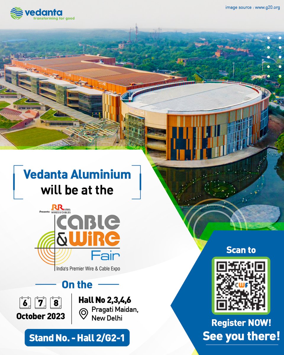VedantaAluminum's tweet photo. We're thrilled to announce our participation in the Cable & Wire Fair, starting tomorrow! Mark your calendar and join us to witness the latest #product innovations. Looking forward to seeing you there!
Link to register - https://t.co/uD4n2JZ006
#Vedanta #Aluminium #CableWireFair https://t.co/MdFtBWHbtu