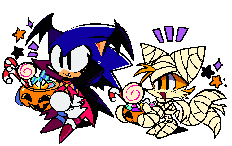 ソニック 「Sonic and Tails in Halloween!」|Kirby-Popstarのイラスト