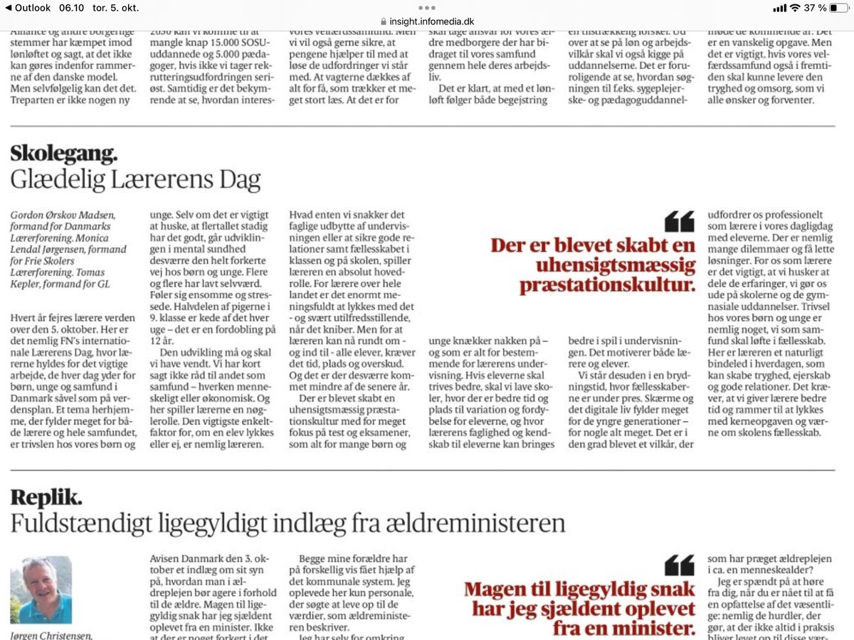 Gymlaererne's tweet photo. I dag er FN’s internationale Lærerens Dag. Lærerne skal hyldes og sikres tid og rammer til kerneopgaven. De spiller en nøglerolle for udbyttet af undervisningen, de gode relationer og trivslen i klassen, skriver @Gordon_DLF @FSLmonica @GLformand i @AvisenDanmark #uddpol #dkpol https://t.co/sMuw7LEBKB