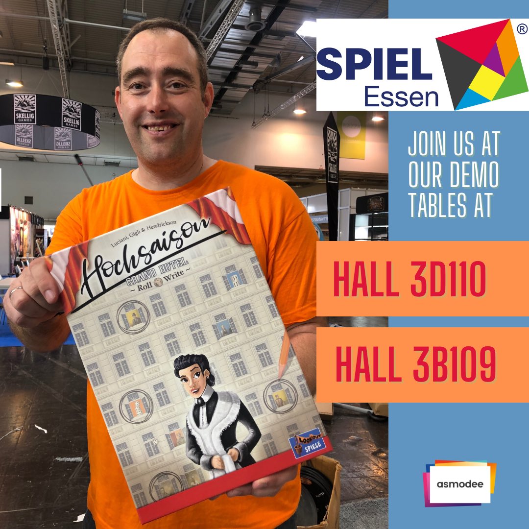 The brand new #rollandwrite out of the #grandhotel universe: join us for a #demo today at @SPIEL_Messe!  #grandaustriahotel #spiel2023 #newsfromthelookout