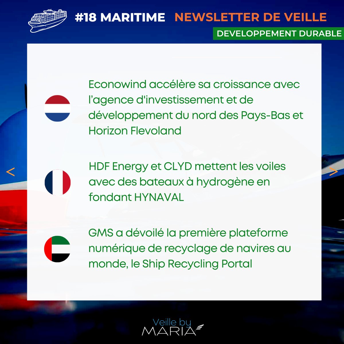 ConseilMaria's tweet photo. La #veille by MARIA vous partage sa sélection d'actualités du secteur #maritime

Accédez gratuitement à la version intégrale de notre newsletter mensuelle 👉🏻 https://t.co/XCCv6GFoZI

Restez informé et abonnez-vous à nos newsletters sectorielles 👉🏻 https://t.co/7wt6hYOIdA https://t.co/GZqJRbvjwI