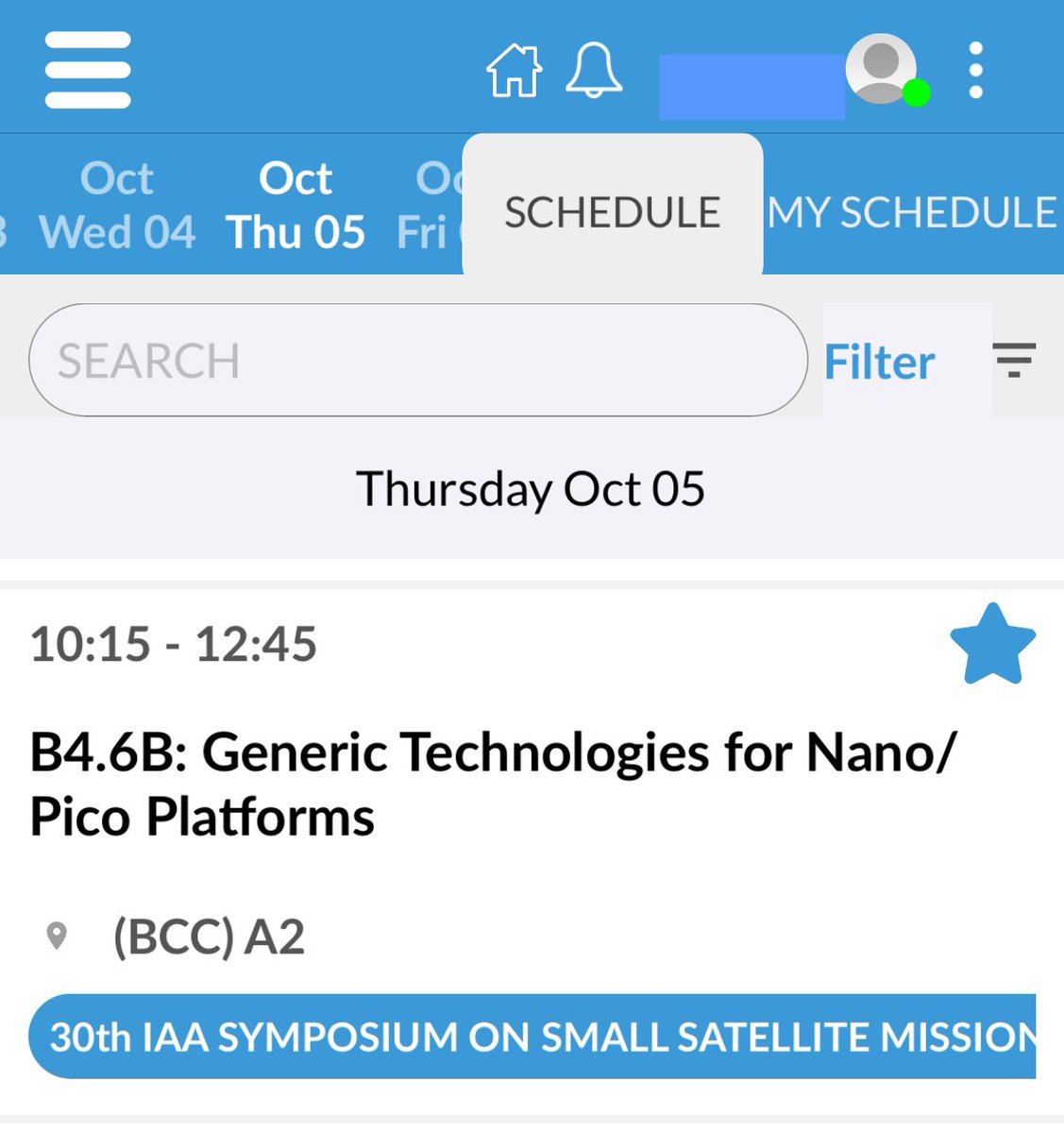 It‘s time to start the #iac2023 day with our #IAASmallSat session B4.6b „Generic Technologies for Nano/Pico Platforms“.
„Star it“ in your <a href="/iafastro/">IAF</a> app to be reminded it will start at 10:15.
We are looking forward to see you and your great presentations!