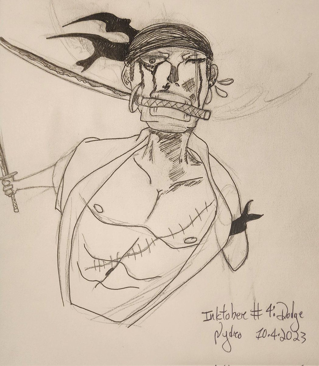 Nydr_o's tweet photo. Could you dodge his 3-sword style?

I had trouble coming up with ideas for today's inktober, so here's Zoro. https://t.co/3mGTsdxTpu