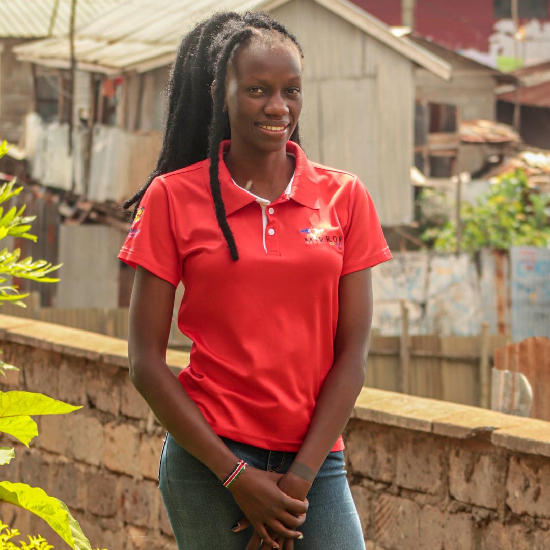We have all seen the remarkable, creative and beautiful creations that our tailoring students  have been able to produce.

Today, we would like to introduce you to the young lady who teaches and guides our tailoring students. Meet Purity Juma, our exceptional tailoring teacher.