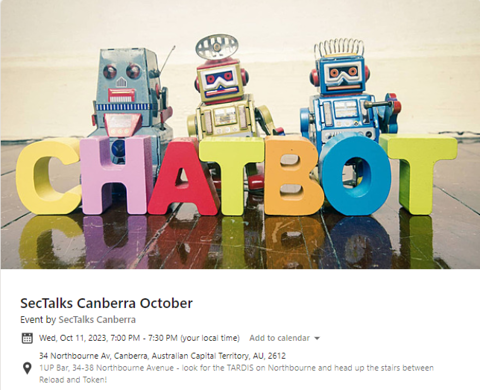 SecTalks Canberra tweet media