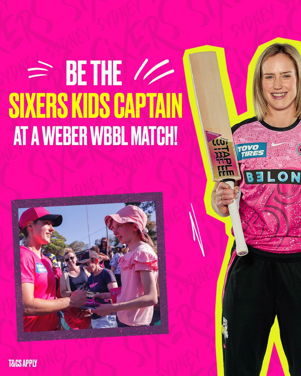 Join us in WBBL|09 as the Sixers Kids Captain! 

Purchase a Family Membership for your chance to be the Kids Captain and enjoy exclusive perks including joining our captain for the bat flip.

For more information, head to membership.sydneysixers.com.au/sydney-sixers-…