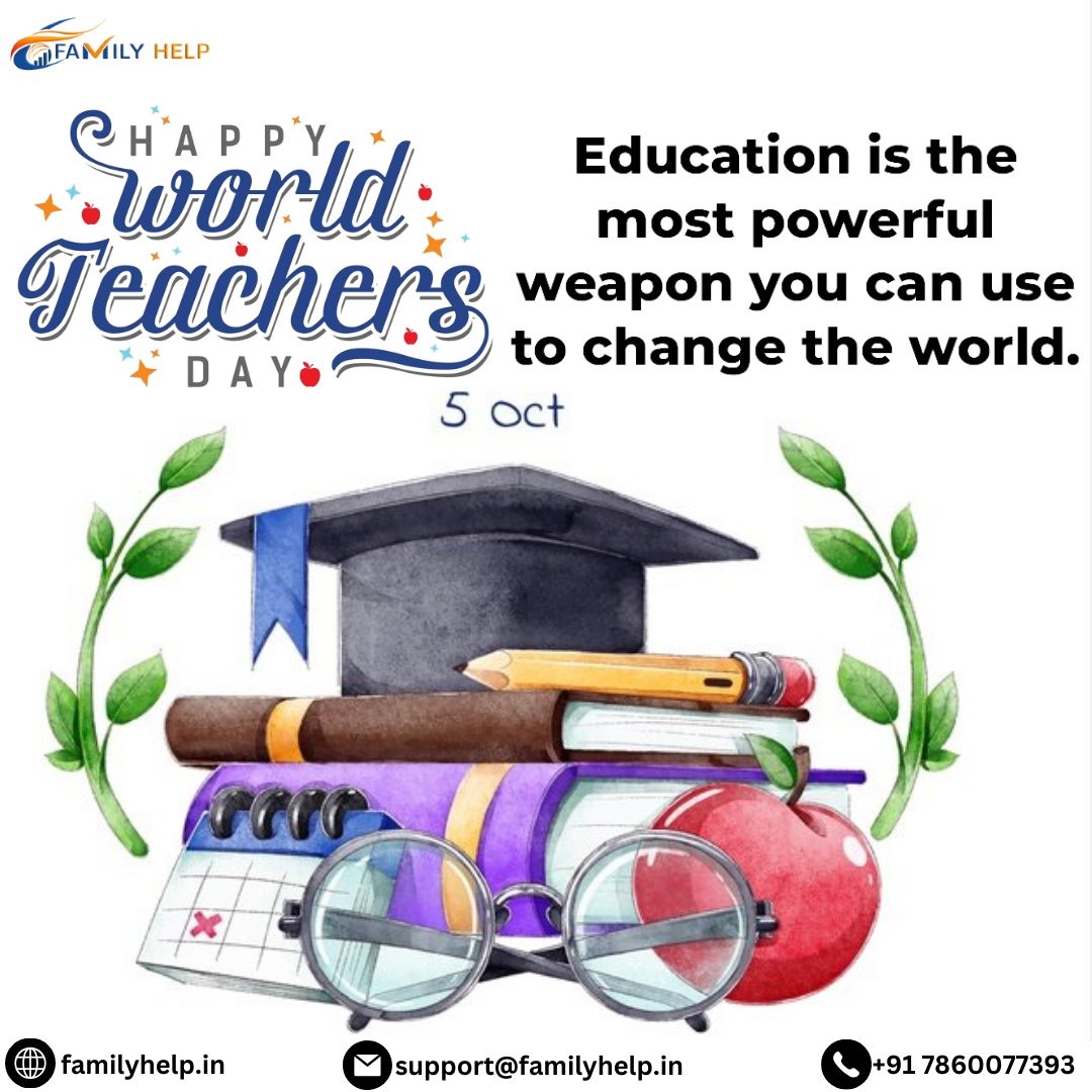 Familyhelp387's tweet photo. #WorldTeachersDay #विश्व_शिक्षक_दिवस #GoodMorningTwitterWorld #LeoTrailerDay #GodMorningThursday #thursdaymorning  #ThursdayThoughts #StayPositive #प्रभात_वंदन #digitalmarketing #seo #smm #website #design #development 
#FH387
#familyhelp387
Contact for More Details:+91 7860077393 https://t.co/QlCocUNfQe