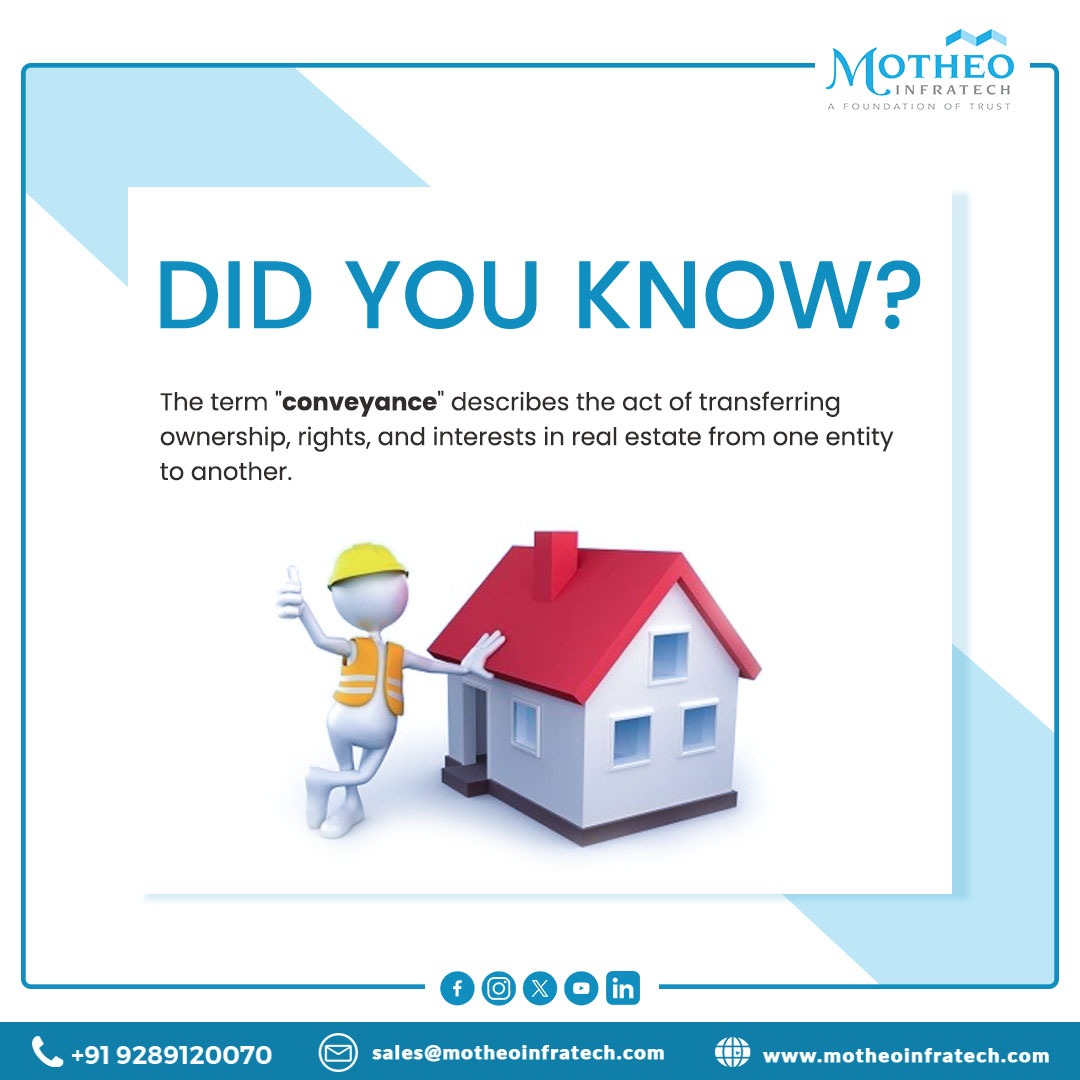 Conveyance is the act of transferring property from one party to another. The term is commonly used in real estate transactions when buyers and sellers transfer ownership of land, building, or home.

Website: motheoinfratech.com

#conveyance #RealEstateRegulation