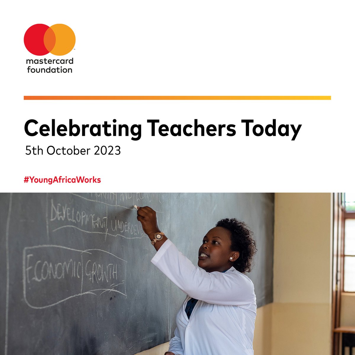 Happy World Teachers' Day! 📚 Today, we celebrate the incredible educators who shape the future with knowledge, dedication, and passion. Thank you for your unwavering commitment to nurturing young minds and inspiring a love for learning. #WorldTeachersDay #YoungAfricaWorks