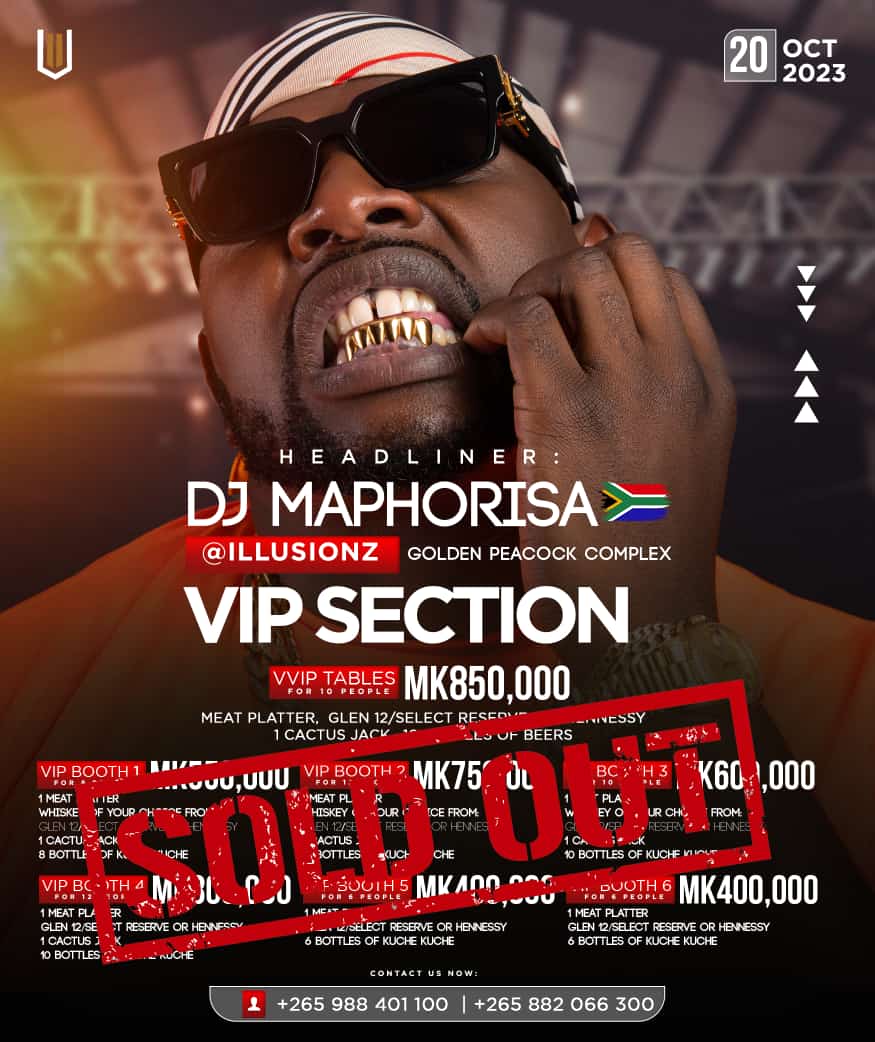 VIP and VVIP Tickets..SOLD OUT! 🔥🔥🔥🙌
 
But you can still get regular tickets 🎟️
Hurry and secure your spot for an unforgettable night with @DjMaphorisa 

#IllusionzLaunch #SoldOutVIP #GetYourTicketsNow