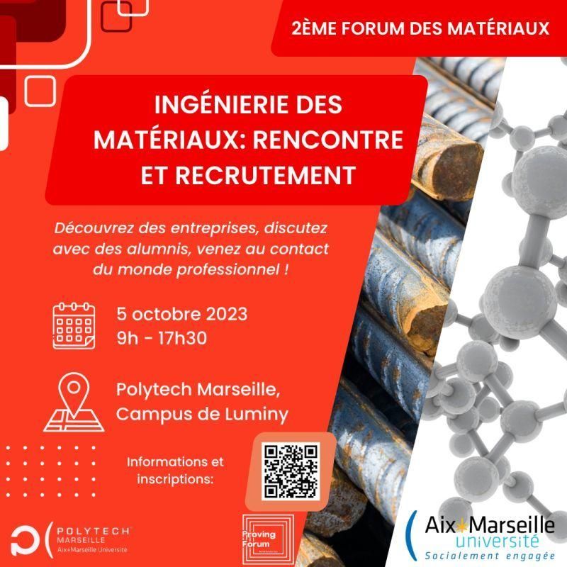 🔴Forum matériaux ! Une journée consacrée aux métiers exercés dans la filière. Ceux-ci couvrent une large palette de secteurs : aéronautique/spatial, construction automobile, énergie nucléaire/pétrole, plasturgie, chimie, métallurgie, verre et céramiques, BTP, microélectronique