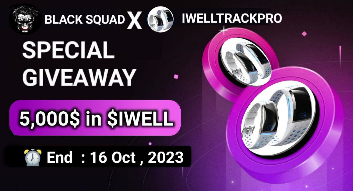 learnamanda_'s tweet photo. 🥳 Black Squad X iWellTrackPro #Giveaway 

🏆 Prize - $5000 in $IWELL

✅Follow @Black_squad0
✅❤️,RT &amp; Tag 3 Frds
✅Complete #Gleam
https://t.co/SKExEVmtrz

#Airdrop #Giveaways #Crypto #Airdrops #FCFS $IWELL #black_squad0 #MEXC #MEXCKickstarter #Ripple #Messi𓃵 #AVAX #FCFS https://t.co/t3I0nPNjhb