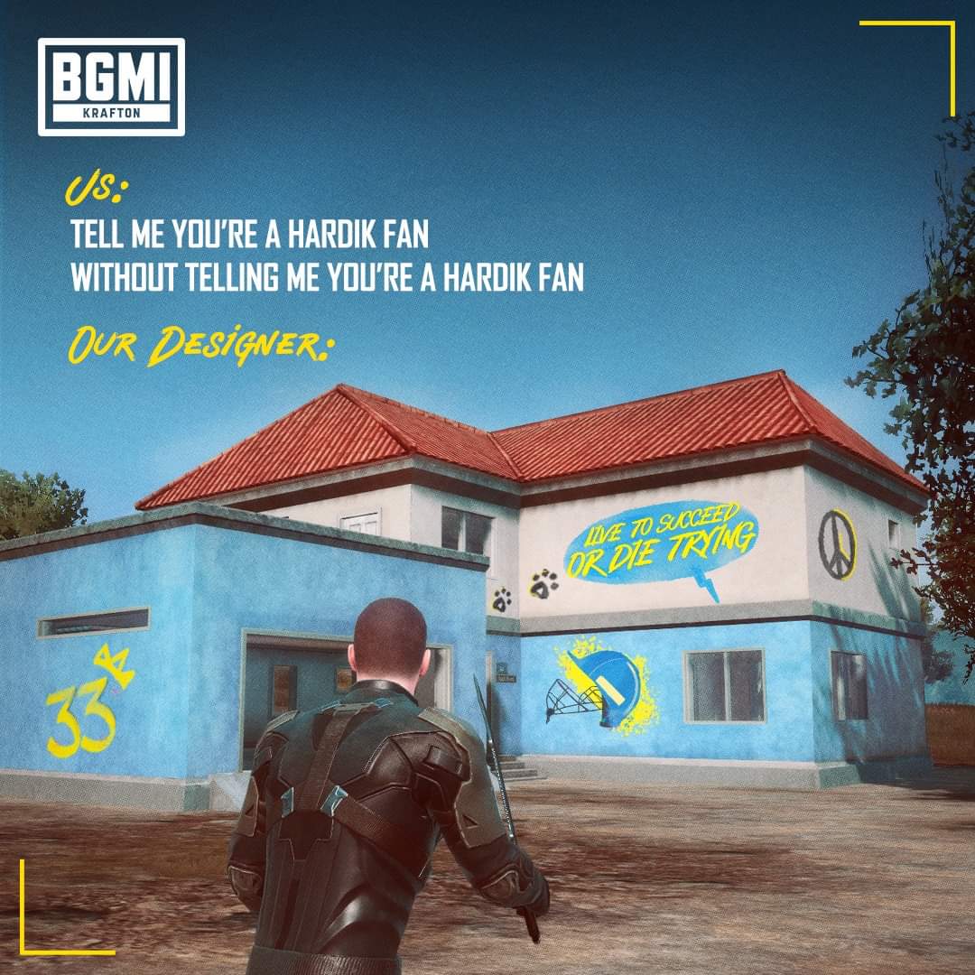 Hardik bhai ka ghar should be a new meeting point for us, no? 🙌🏼

#BGMI #TakeTheShot #HP33