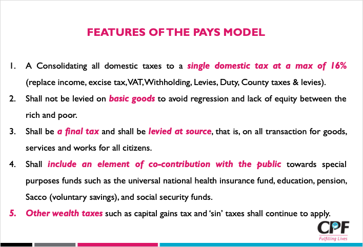 AmbokoJH's tweet photo. CPF's Hosea Kiili has tabled a proposal for the overhaul of Kenya's tax regime for what he calls Pay As You Spend Tax Plus Model. 

Key feature is doing away with income, excise, VAT, Withholding taxes as well as levies &amp; having in place a single consumption tax capped at 16.0% https://t.co/26aiA7ReGA
