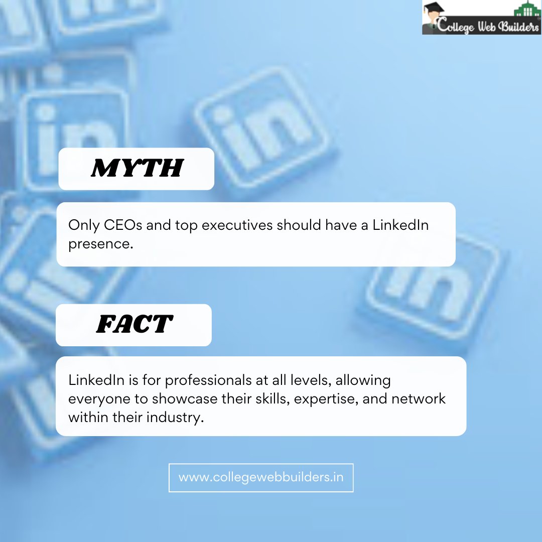 collegebbuilder's tweet image. Myth and Fact
+1.202.421-5747
collegewebbuilders.in
#collegewebbuilders #mythandfact #facts #LinkedInForAll #ProfessionalNetworking #LevelUpOnLinkedIn #SkillsShowcase #CareerDevelopment #NetworkingCommunity #LinkedInMyths #DiverseProfessionals #MarketingAgency