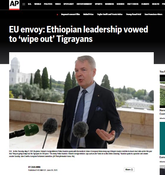 haddis2015's tweet photo. Following this👇testimony, the EU must act quickly to #RenewICHREE🚩
"“they are going to wipe out the #Tigray|ans for 100 years”.. warning that such an aim “looks for us like ethnic cleansing”" -@Haavisto (@AP)
@JosepBorrellF @EP_President @EUCouncil @EUCouncil @ABaerbock @UN_HRC @haddis2015