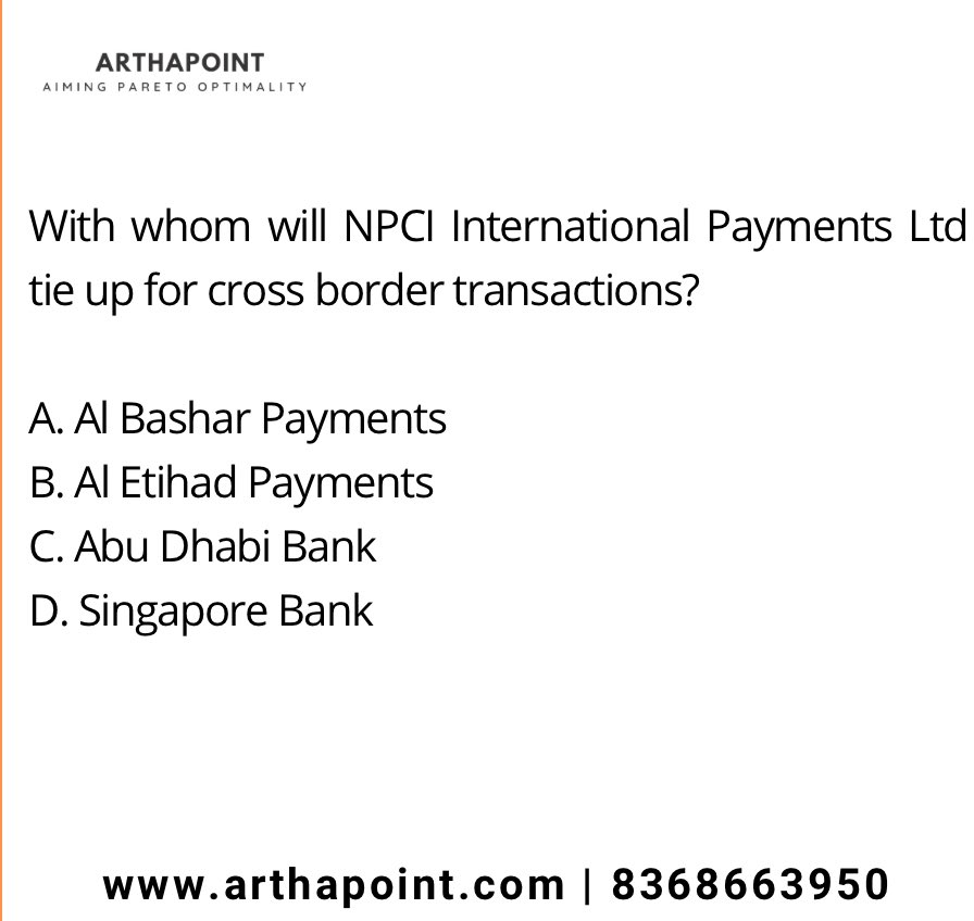 arthapoint's tweet photo. ArthaPoint Plus Daily Current Affairs

Your Answer: ? https://t.co/L24UAC81kC