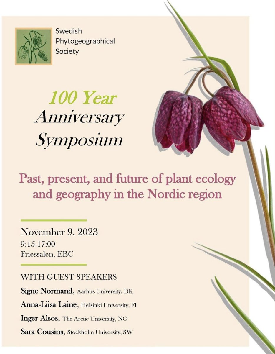 The Swedish Phytogeographical Society will celebrate its 100 years anniversary on Nov. 9.